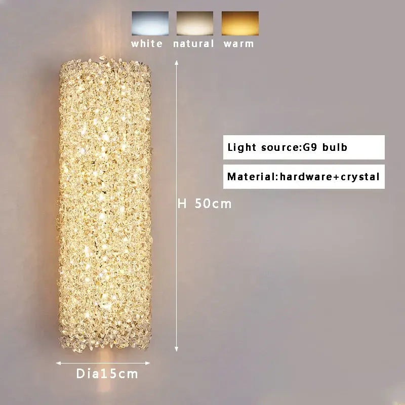 Golden Textured Glass Wall Lamp