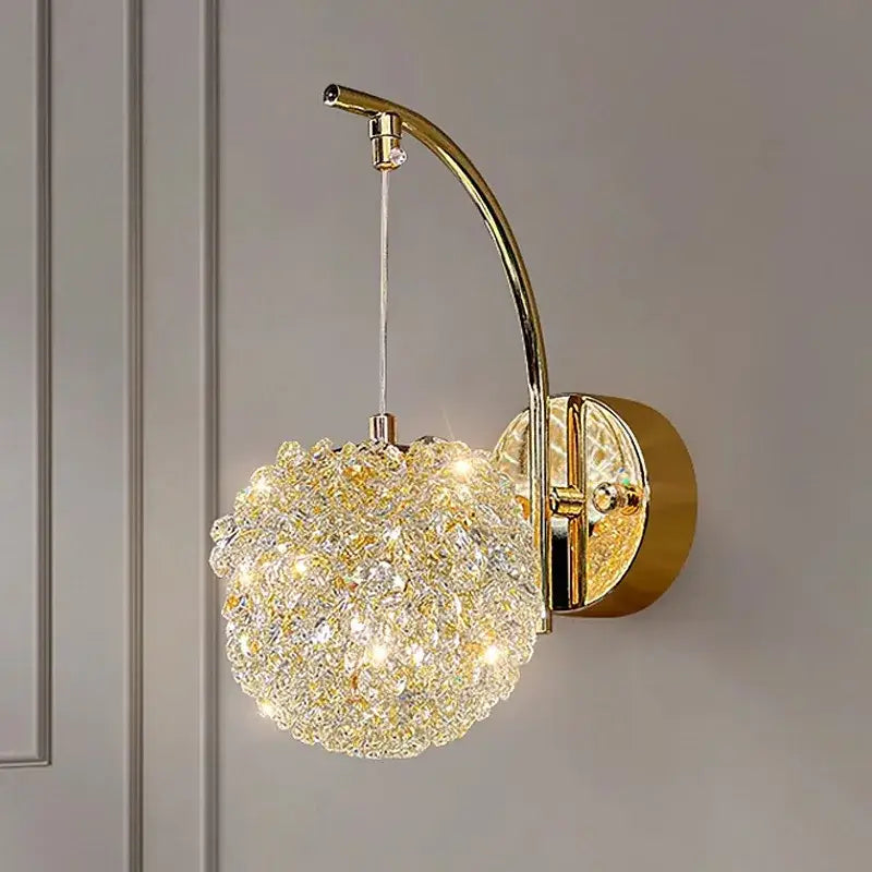 Golden Textured Glass Wall Lamp