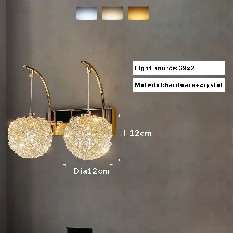 Golden Textured Glass Wall Lamp