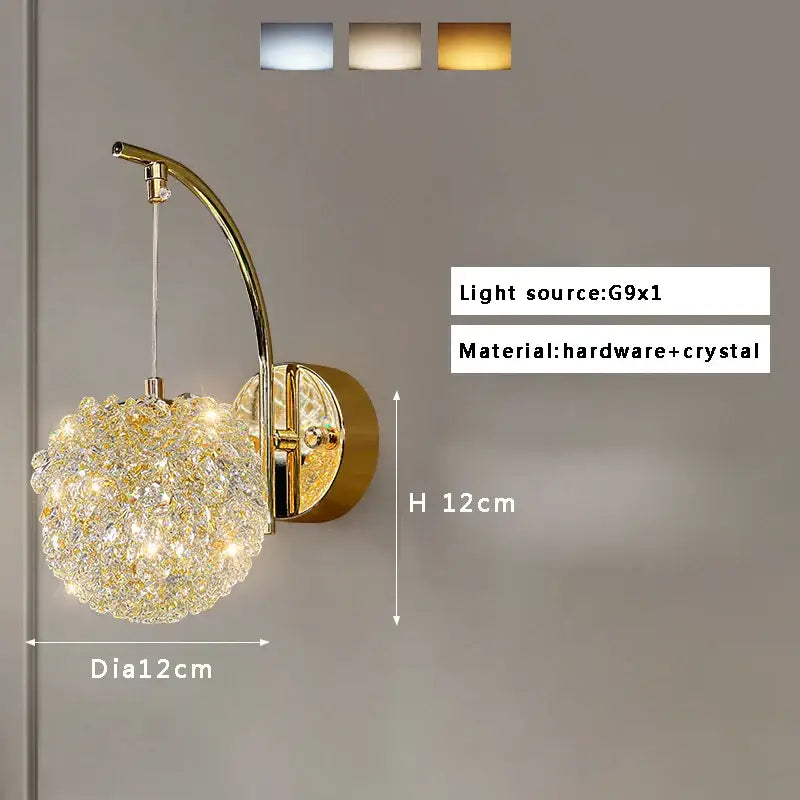 Golden Textured Glass Wall Lamp