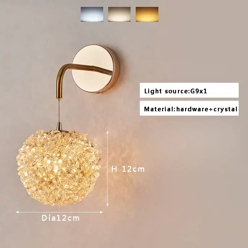 Golden Textured Glass Wall Lamp