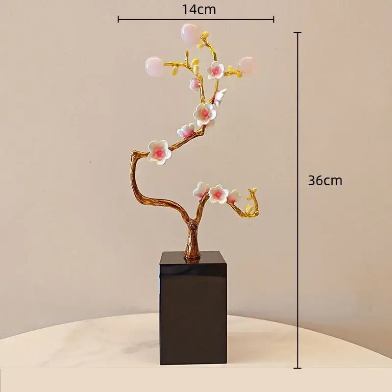 Pink Metal Tree Figurine