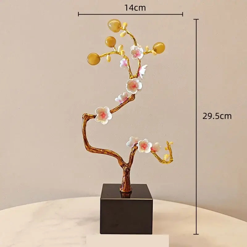 Pink Metal Tree Figurine