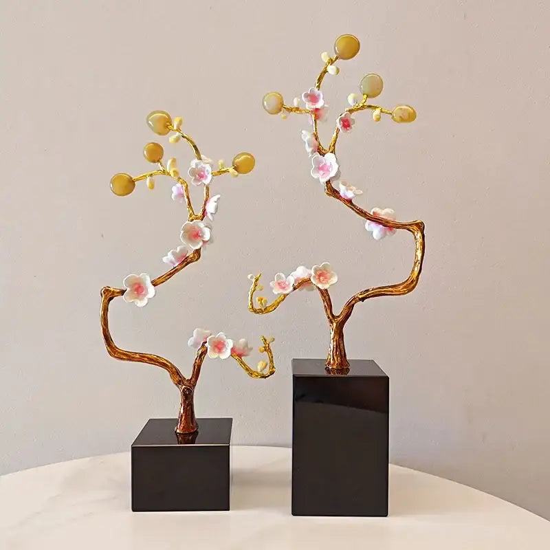 Pink Metal Tree Figurine