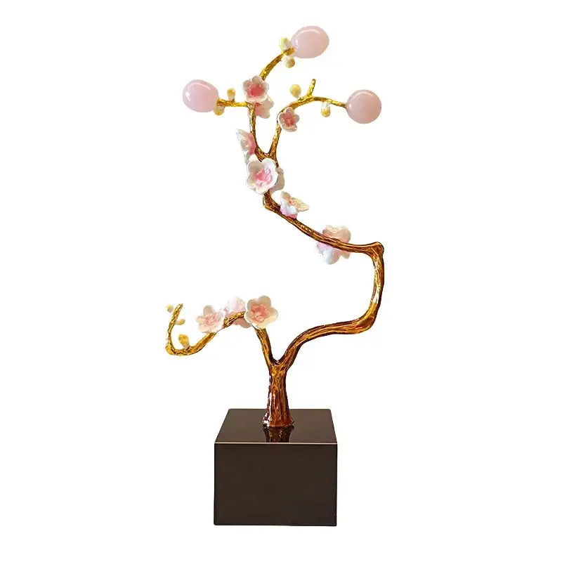 Pink Metal Tree Figurine