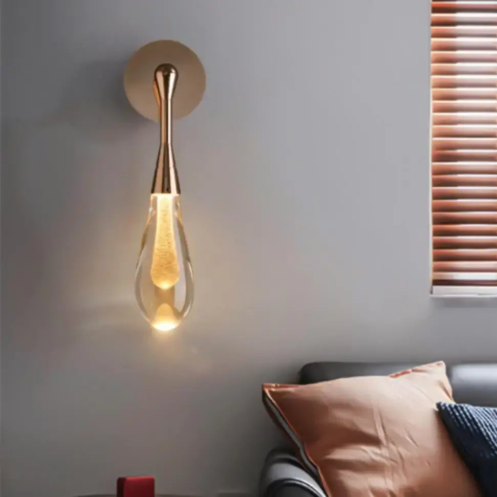 Gold Crystal Wall Sconce 34x10cm Rose Gold