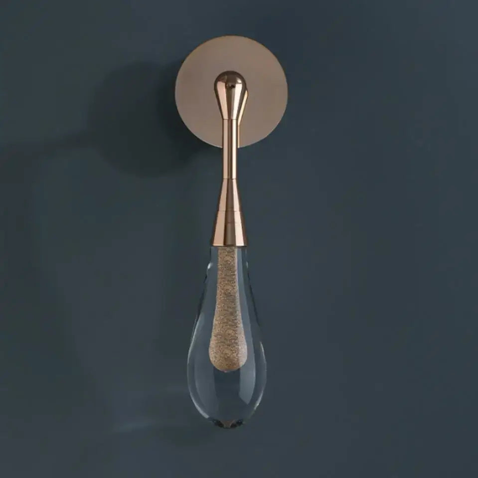 Gold Crystal Wall Sconce 34x10cm Rose Gold