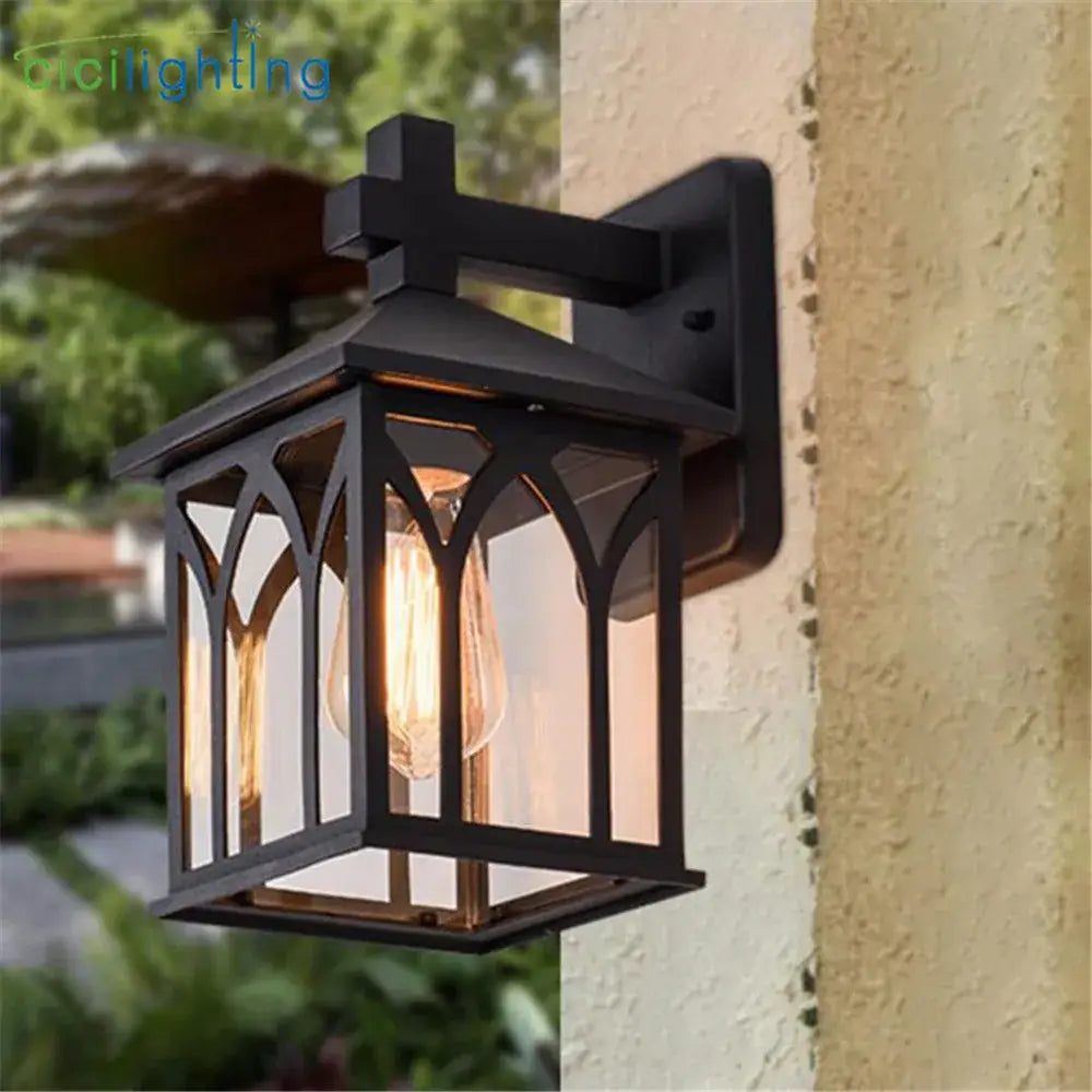 Bronze Arched Glass Lantern