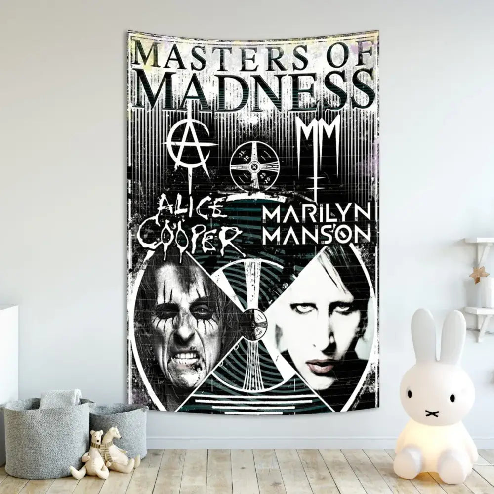 White Red Baphomet Tapestry
