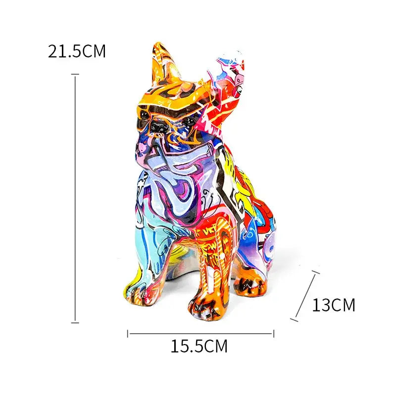 Graffiti Floral Bulldog Sculpture
