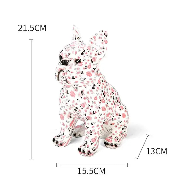 Graffiti Floral Bulldog Sculpture