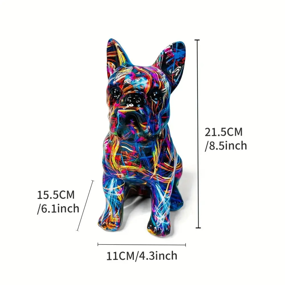 Graffiti Floral Bulldog Sculpture