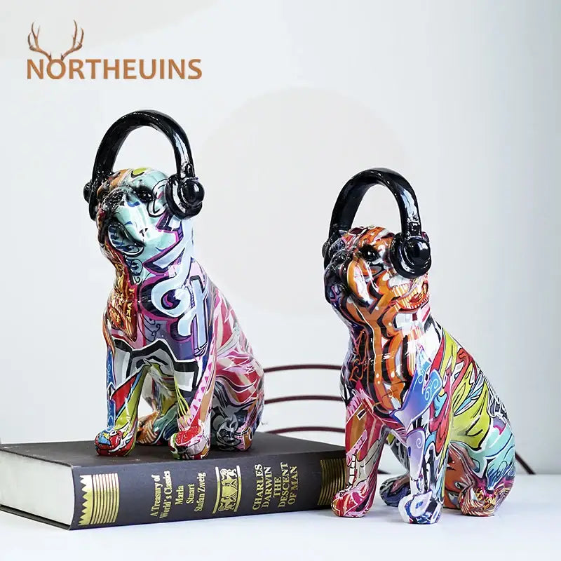 Graffiti Resin Bulldog Figurine