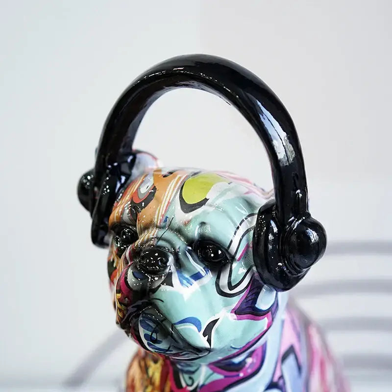 Graffiti Resin Bulldog Figurine
