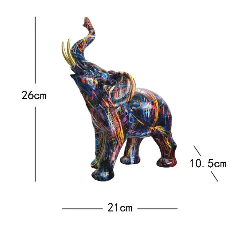 Graffiti Resin Elephant Sculpture