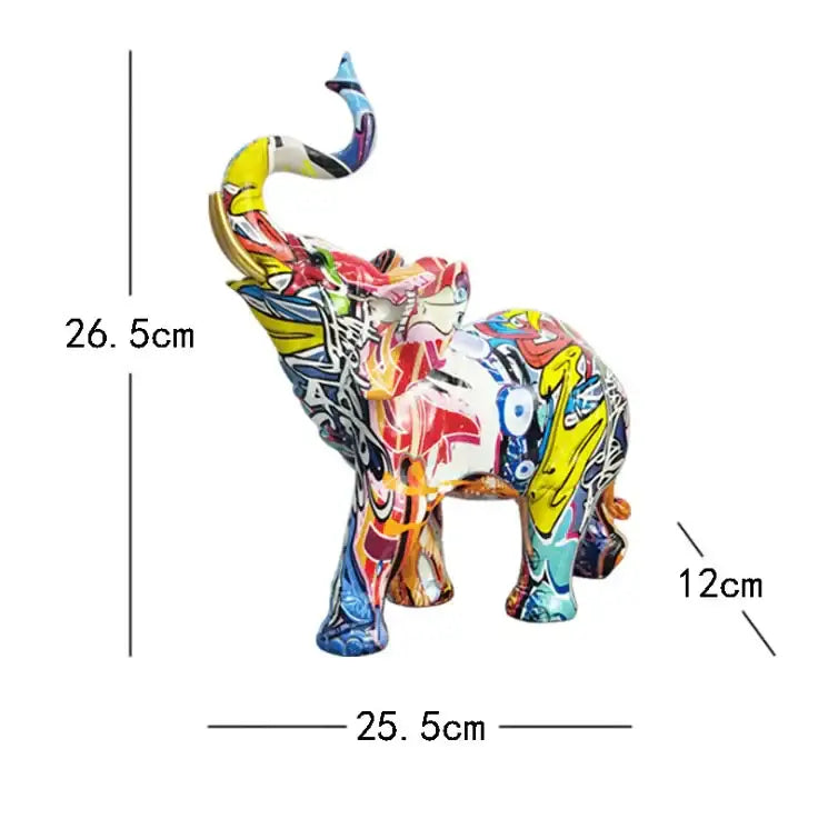 Graffiti Resin Elephant Sculpture