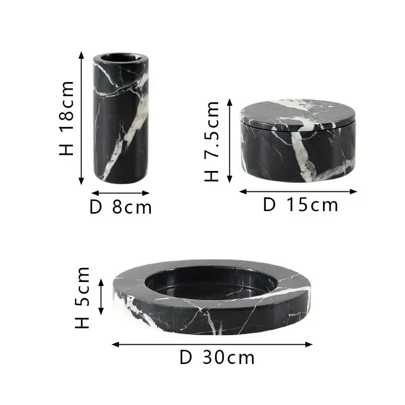 Black White Marble Jar