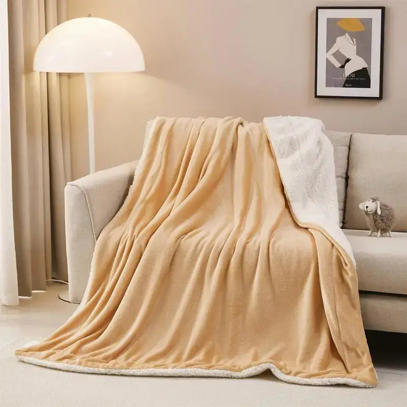 Gray Sherpa Twin Blanket