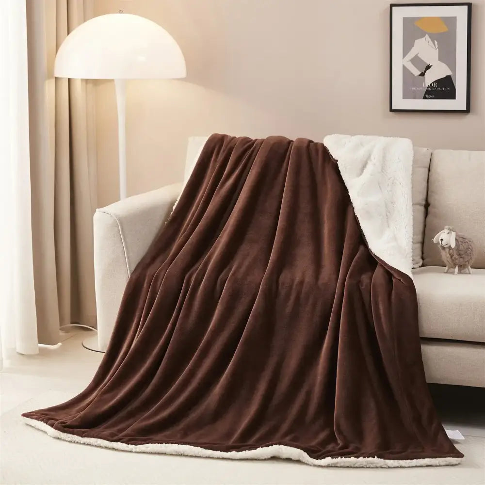 Gray Sherpa Twin Blanket