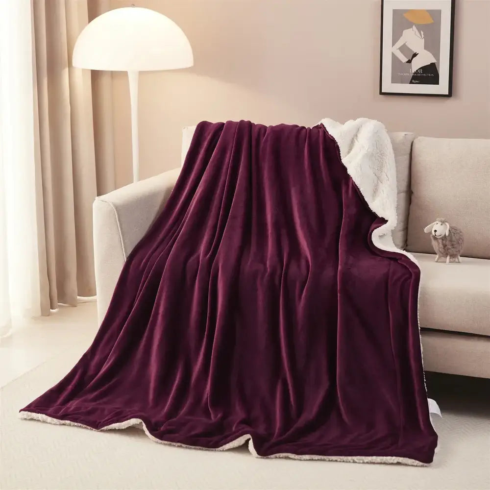 Gray Sherpa Twin Blanket