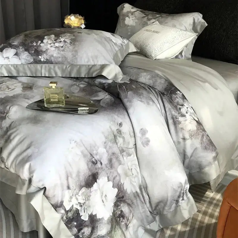 White Ruffled Bedding Set