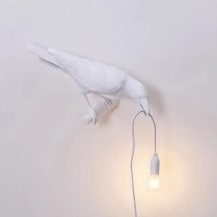 Gray Bird Resin Table Lamp