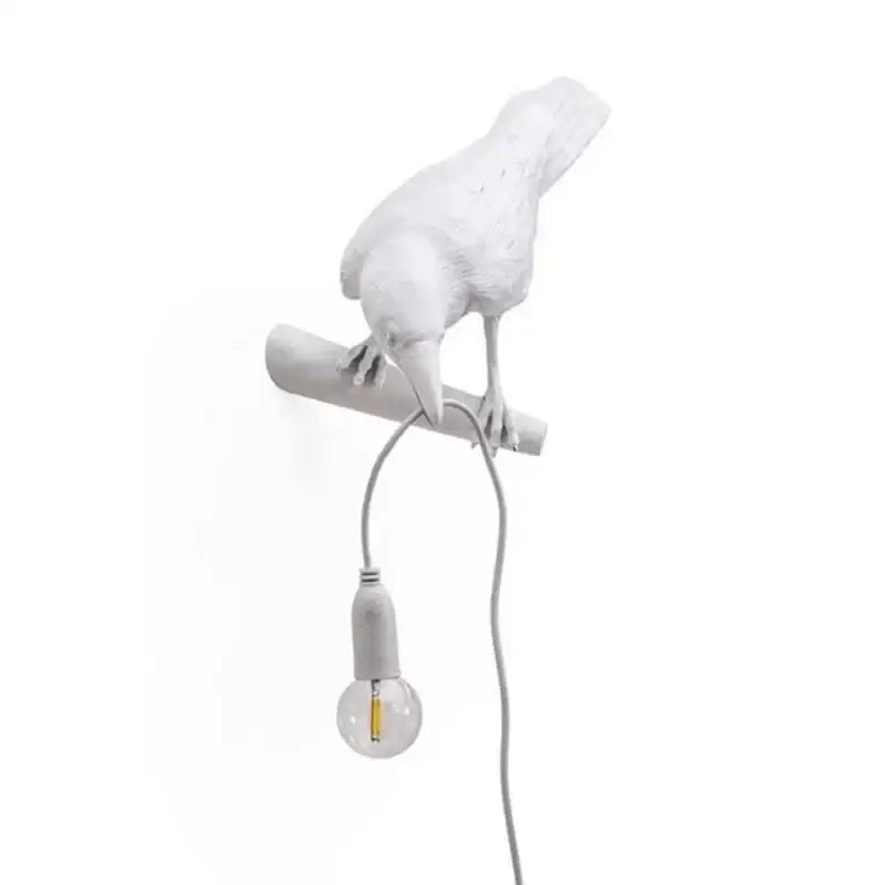 Gray Bird Resin Table Lamp