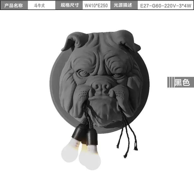 Gray Concrete Bulldog Lamp