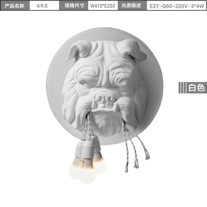 Gray Concrete Bulldog Lamp