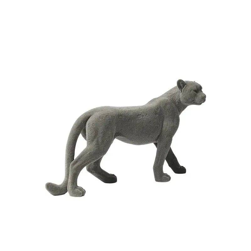 Gray Concrete Leopard Sculpture