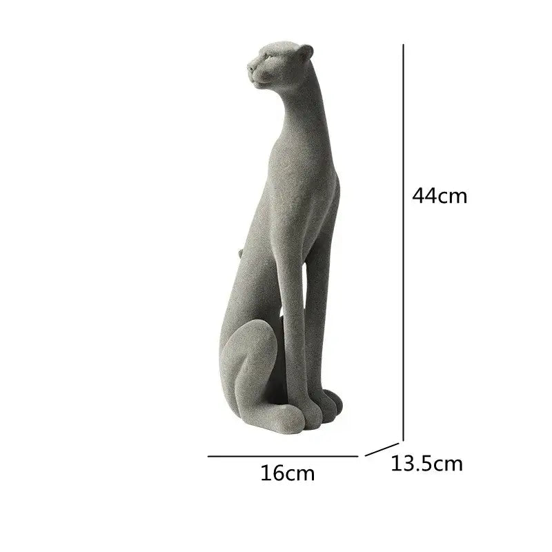 Gray Concrete Leopard Sculpture
