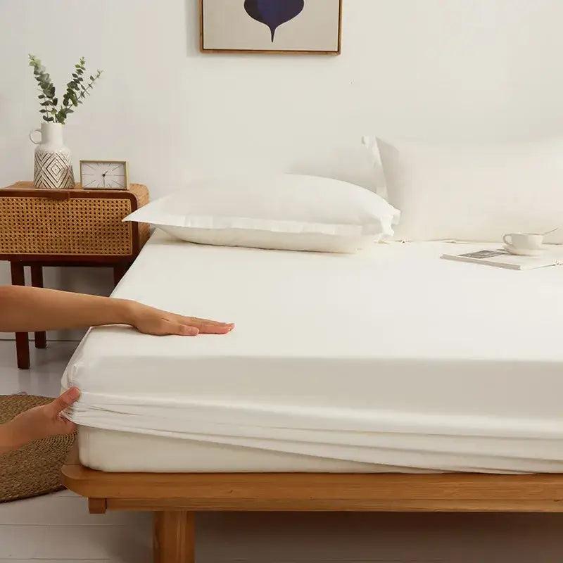 Gray Cotton Fitted Sheet Set