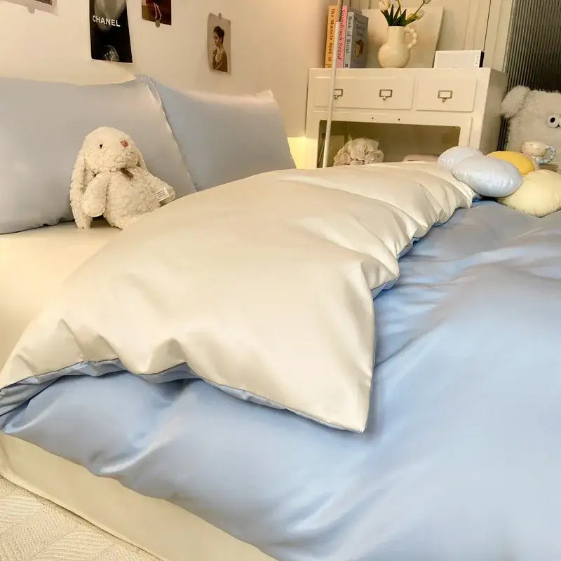 Gray Ice Silk Bedding Set