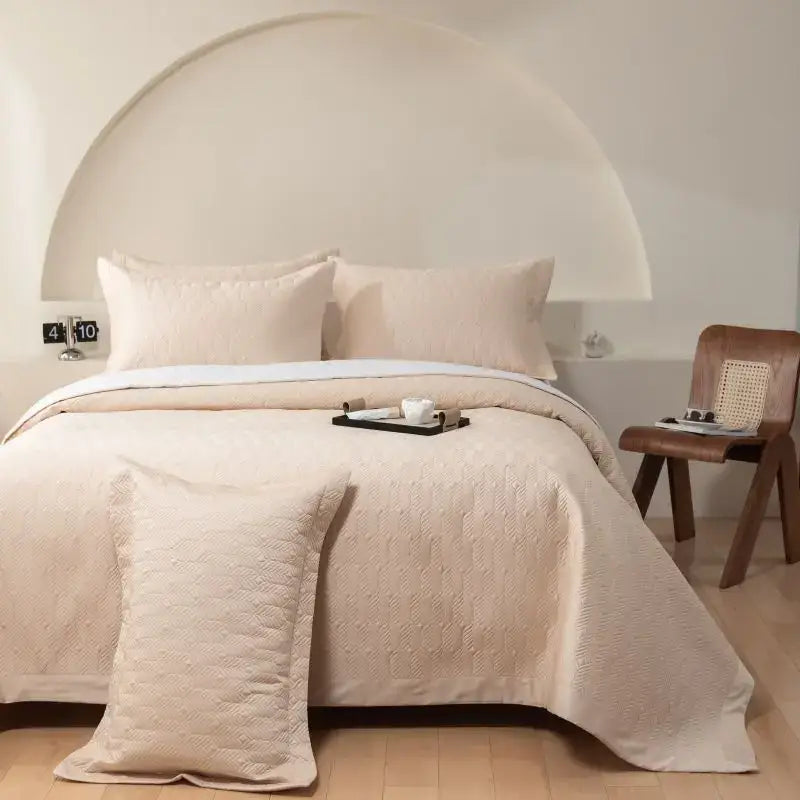 Gray Quilted Cotton Bedspread