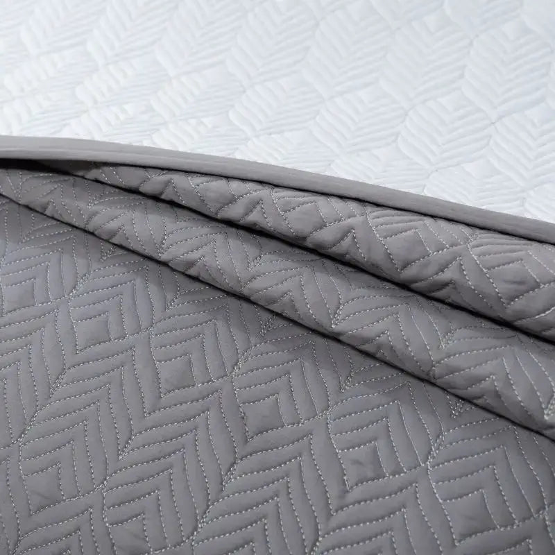 Gray Quilted Cotton Bedspread