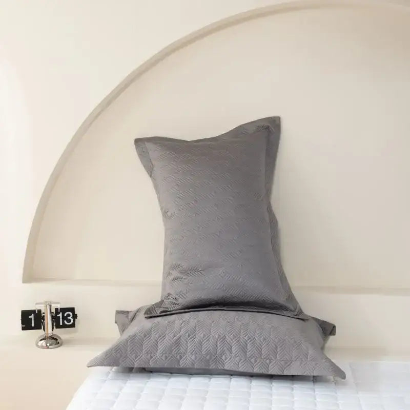 Gray Quilted Cotton Bedspread