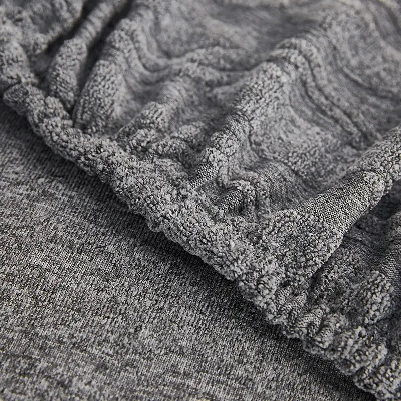 Gray Jacquard Sofa Cover Plush Velvet XL