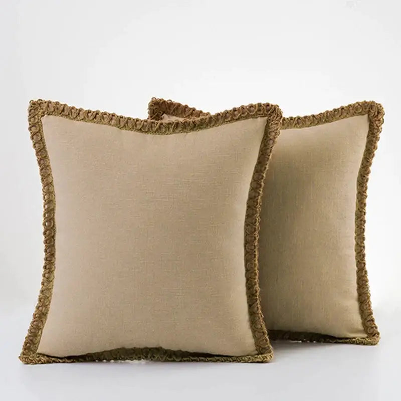 Gray Linen Throw Pillow Covers