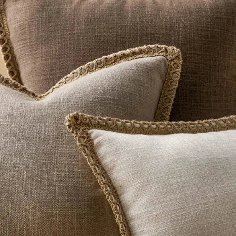 Gray Linen Throw Pillow Covers