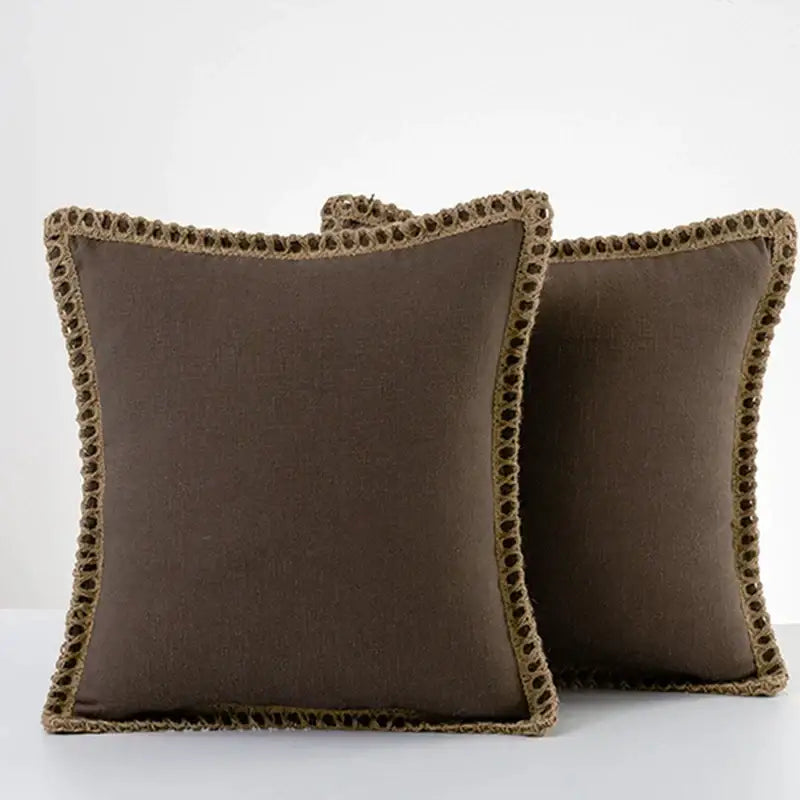 Gray Linen Throw Pillow Covers