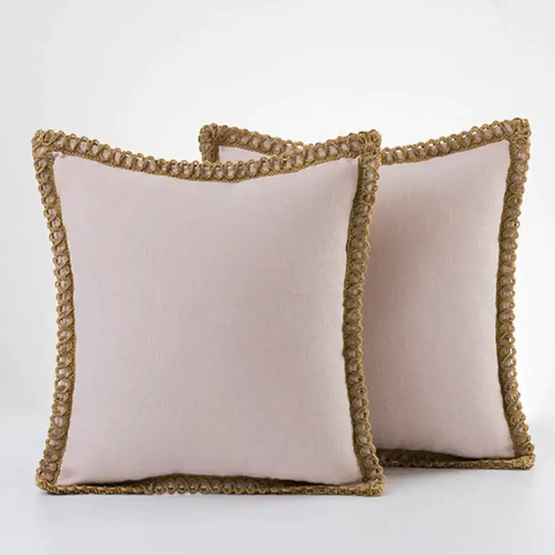 Gray Linen Throw Pillow Covers