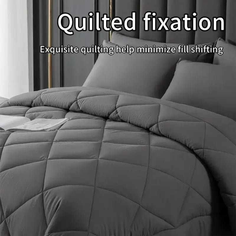 Gray Quilted Quilt Set