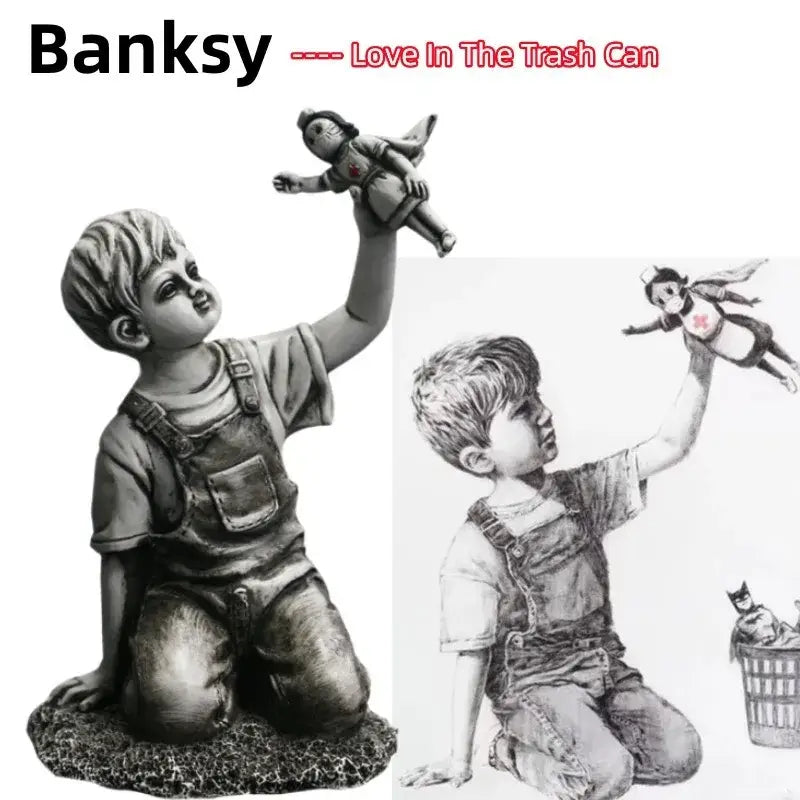Gray Resin Angel Statue
