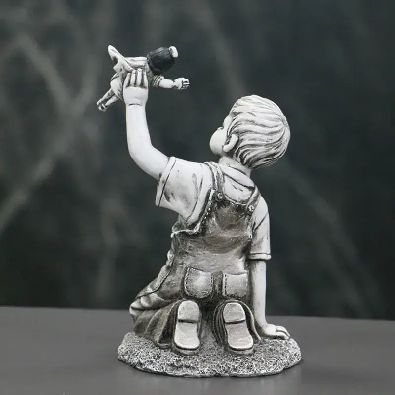 Gray Resin Angel Statue