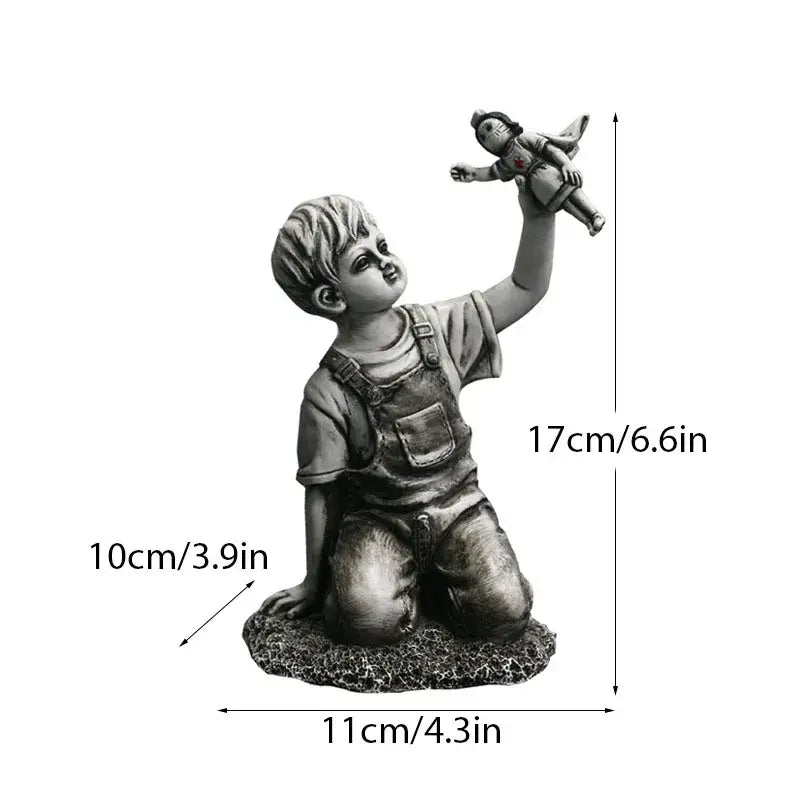 Gray Resin Angel Statue