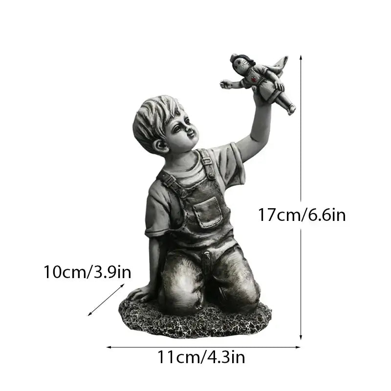 Gray Resin Angel Statue