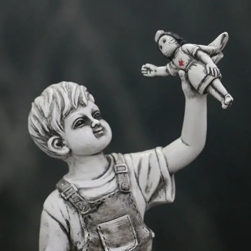 Gray Resin Angel Statue
