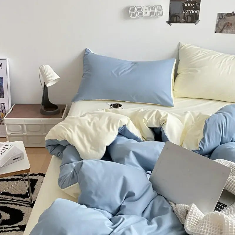 Gray Satin Quilted Duvet