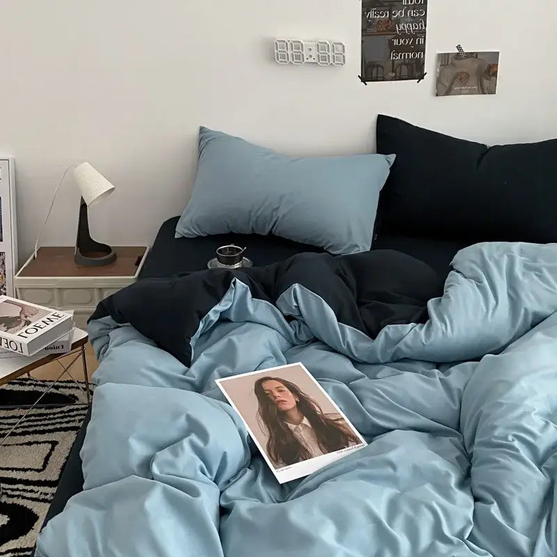 Gray Satin Quilted Duvet