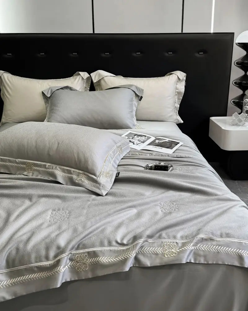 Gray Eucalyptus Summer Quilt